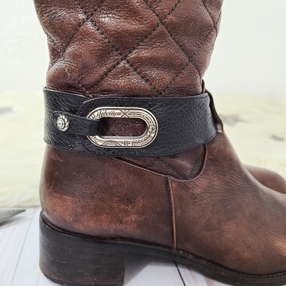 SOLD Brighton Jake riding boots quilted brown black 7.5 - Picture 4 of 9